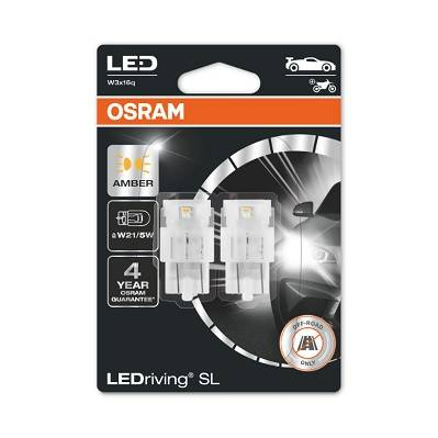 Żarówka LED P21/5W LEDriving SL (blister, 2 szt., 12V, żółta, 1,30/0,80W, rodzaj gniazda: W3X16Q brak homologacji - nie nadaje się do użytku na drogach publicznych)