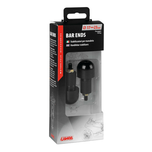 90638 Universal bar ends (2 pcs) - Black 17/23 mm