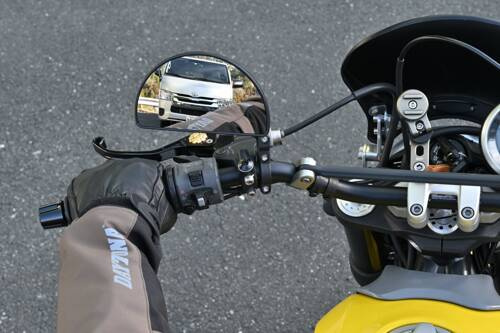 81001 D-MIRROR-19 ABS Nylon handle bar clamp mirror HALF-MOON black