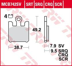 TRW LUCAS ZF KLOCKI HAMULCOWE KH369/4 SINTER ROAD/TRACK KAWASAKI ZX-6RR 600, ZX-6R 636 '03-'06, ZX-10R '04-'07, ZX-12R '04-'06, SUZUKI GSX-R 1000 '03, DERBI MULHACEN 659 '05, PRZÓD