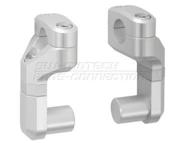 ZESTAW PODWYŻSZAJĄCY KIEROWNICĘ 22MM, PODWYŻSZENIE 50-60MM, REGULACJA ODCHYLENIA SILVER