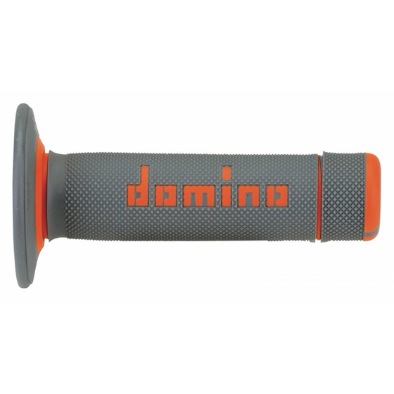 DOMINO Motorcycle Grips CROSS A020 GREY ORANGE A02041C4552A7-1
