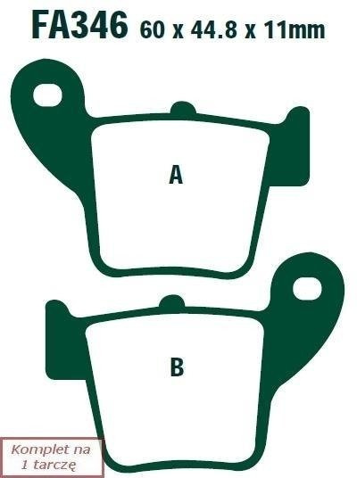 Brake pads EBC MXS346 off-road wyczynowe (set on 1 disk)