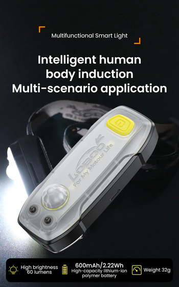 LOBOO Lampka sportowa z paskiem na głowę (01.1.05002.001.01)