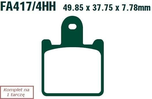 Klocki hamulcowe EBC GPFAX417/4HH torowe/profesjonalne (kpl. na 1 tarcze)