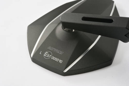 D-MIRROR-7 TYPE-K/BAREND SHORT, ALU.BLACK 1PC E-MARKED