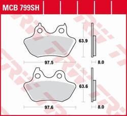 TRW LUCAS BRAKE PADS KH434 SINTER STREET HARLEY DAVIDSON 1450 / 1584 / 1800 06-10, REAR