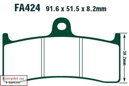 Klocki hamulcowe EBC FA424 (kpl. na 1 tarcze)