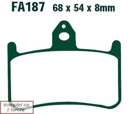 Brake pads EBC FA187HH wzmacniane (set on 1 disk)
