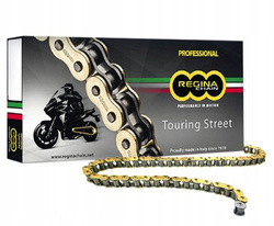 REGINA 2024/02 ŁAŃCUCH NAPĘDOWY 520ZRT (116OGNIW) Z-RING TOURING-STREET DO 750 CCM ZŁOTY (ZAPINKA+ZAKUWKA) (135ZRT/1006)