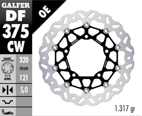 GALFER TARCZA HAMULCOWA PRZÓD SUZUKI GSX 1300R HAYABUSA '21- (WAVE FLOATING) (320X80X6MM)