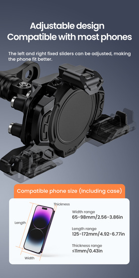 LOBOO Uchwyt na telefon PH02S (z modułem ładowania, 13mm) (10.3.08002.130.11)