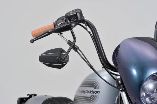 D-MIRROR-7 TYPE-K/ROD LEFT, ALU.BLACK 1PC E-MARKED, 2 ADAPTERS