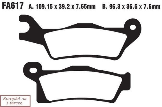 Brake pads EBC FA617TT (set on 1 disk)