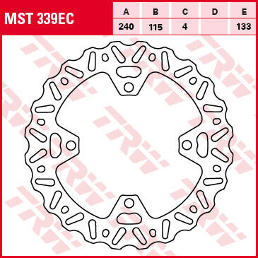 TRW LUCAS REAR BRAKE DISC KAWASAKI KX 125 / 250 03-08, KXF 250 03-14, KX 450 06-14