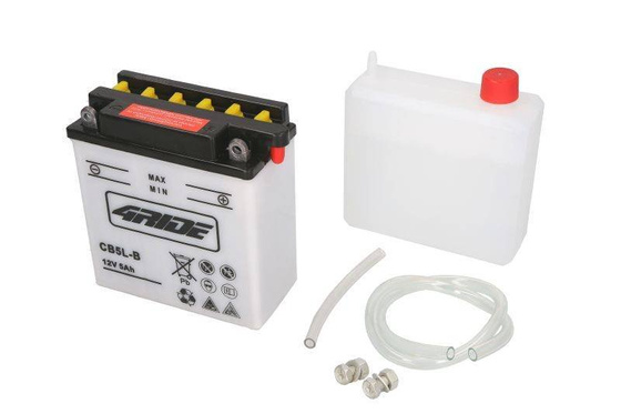 Akumulator Kwasowy/Rozruchowy/Suchoładowany z elektrolitem (zakaz sprzedaży do detalu) 4 RIDE 12V 5Ah 65A P+ Obsługowy 121x61x131mm Suchoładowany z elektrolitem YB5L-B BENELLI K2 25-650 1973-