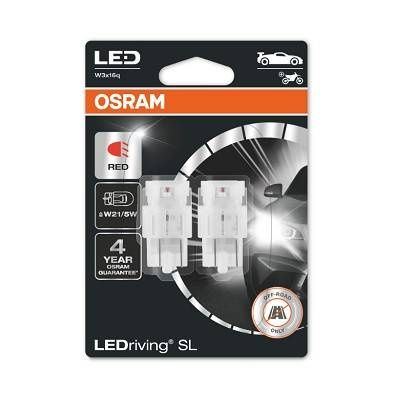 Żarówka LED P21/5W LEDriving SL (blister, 2 szt., 12V, czerwona, 1,40/0,50W, rodzaj gniazda: W3X16Q brak homologacji - nie nadaje się do użytku na drogach publicznych)