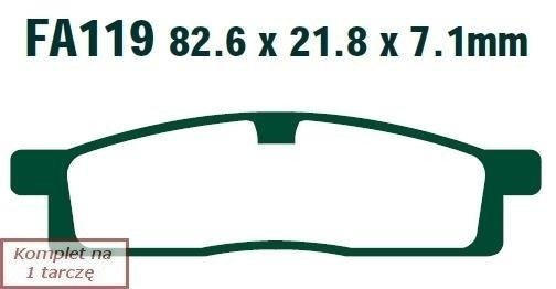 Klocki hamulcowe EBC FA119TT (kpl. na 1 tarcze)
