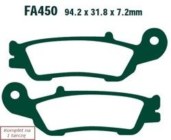 Brake pads EBC FA450R (set on 1 disk) (odpowiednik PROX 37.105802)