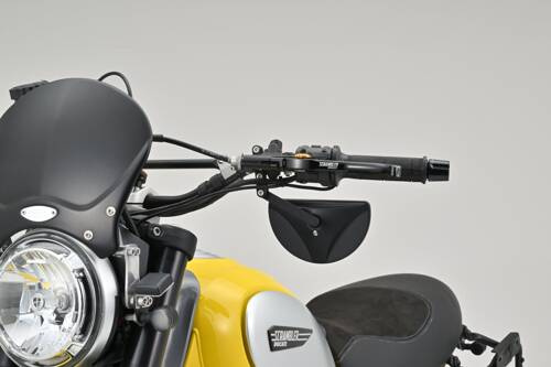 81001 D-MIRROR-19 ABS Nylon handle bar clamp mirror HALF-MOON black