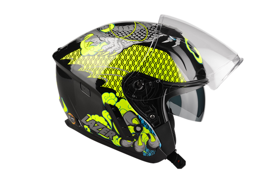 Kask Motocyklowy LAZER TANGO Dragon (kol. Czarny - Żółty - Niebieski) rozm. M