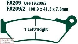 Brake pads EBC FA209/2 (set on 1 disk)