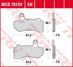 TRW LUCAS BRAKE PADS KH409 SINTER STREET HARLEY-DAVIDSON 1130 / 1250 / 1584 / 1690 / 1750 / 1800 / 1870 / 1923 06-21, REAR