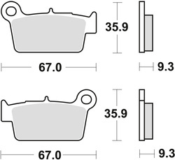 TRW LUCAS BRAKE PADS KH367 SINTER OFFROAD KAWASAKI KXF 250 04-, KLX 450 07-, KXF 450 04-, KXE 450 10-, SUZUKI RMZ 250 04-, RMZ 450 05-, YAMAHA YZ 125 03-, WR 250 08-14, YZ 250 02-, WR / YZ 450 03-, REAR