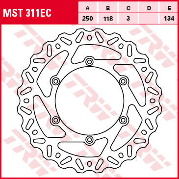 TRW LUCAS FRONT BRAKE DISC SUZUKI RM 125 / 250 89-12, DR 250 95-07, DRZ 400 00-05, YAMAHA YZ / WRF 01-07, WR / YZ 426 / 450 01-15
