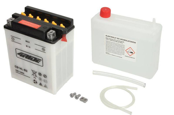 Akumulator Kwasowy/Rozruchowy/Suchoładowany z elektrolitem (zakaz sprzedaży do detalu) 4 RIDE 12V 14Ah 190A P+ Obsługowy 136x91x168mm Suchoładowany z elektrolitem HONDA CBR, VF, VT 650-1200 1982-