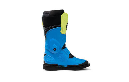 Motorcycle Boots Flame blue yellow