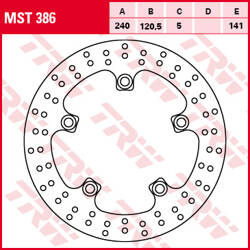 TRW LUCAS REAR BRAKE DISC SUZUKI GSF 650 05-12, GSF 1200 / 1250 06-17, GSR 600 06-10, SFV 650 09-16