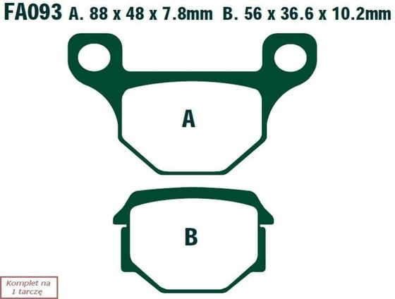 Brake pads EBC FA093 (set on 1 disk)