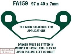 Brake pads EBC FA159R (set on 1 disk) (odpowiednik PROX 37.206402)