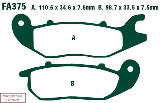 Brake pads EBC FA375 (set on 1 disk)