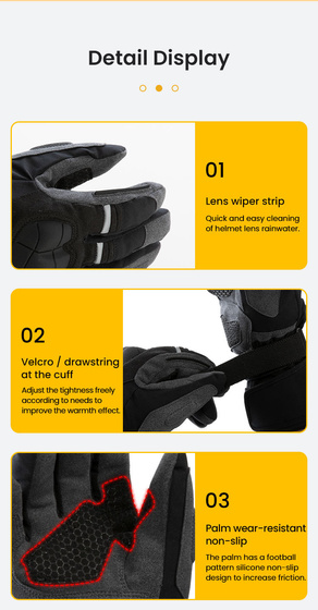 LOBOO Podgrzewane rękawice motocyklowe Czerwone (01.2.09053.001.01)