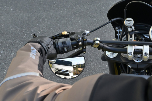 81001 D-MIRROR-19 ABS Nylon handle bar clamp mirror HALF-MOON black