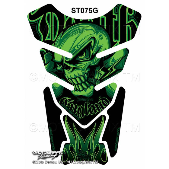 MOTOGRAFIX TANKPAD DEATH SKULL GREEN ST075G