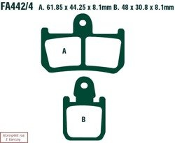 Brake pads EBC GPFAX442/4HH torowe/profesjonalne (set on 1 disk)