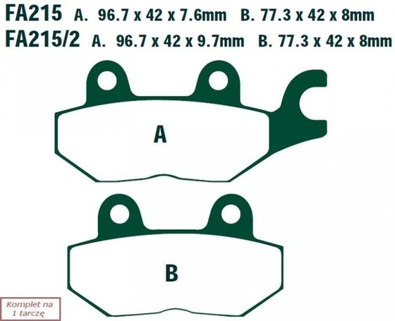 Brake pads EBC FA215HH wzmacniane (set on 1 disk)