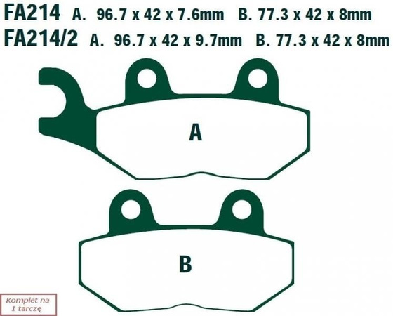 Brake pads EBC FA214/2 (set on 1 disk)