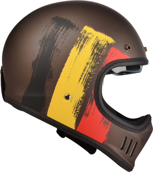 Kask Motocyklowy LAZER Cross TT Belgium (kol. Czarny - Czerwony - Żółty Matowy) rozm. XS