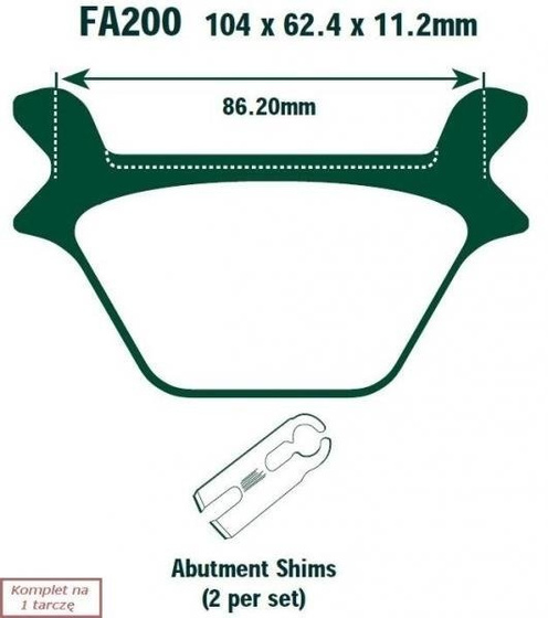 Brake pads EBC FA200 (set on 1 disk)