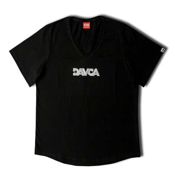 DAVCA T-shirt Black Logo Glitter