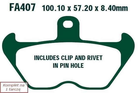 Brake pads EBC FA407 (set on 1 disk)