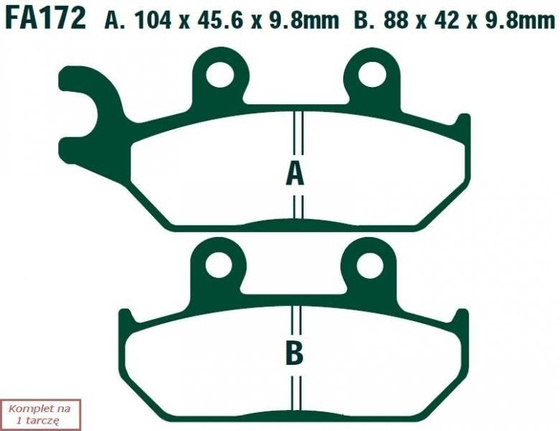 Brake pads EBC FA172R (set on 1 disk)