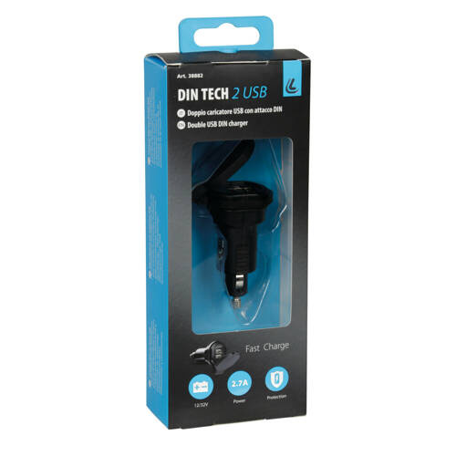 38882 Din-Tech, 2 Usb port Din charger - Fast Charge – 2700 mA – 12/32V