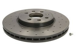 Tarcza hamulcowa, BREMBO Xtra, Nawiercana, Przód L/P, śr. zew. 280 mm, gr. 25 mm, OPEL ASTRA H, ASTRA H CLASSIC, ASTRA H GTC 1.2-1.9D 01.04-