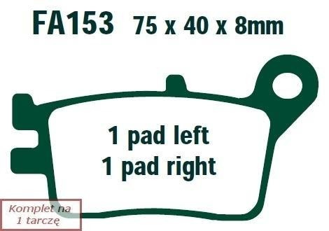 Brake pads EBC FA153 (set on 1 disk)