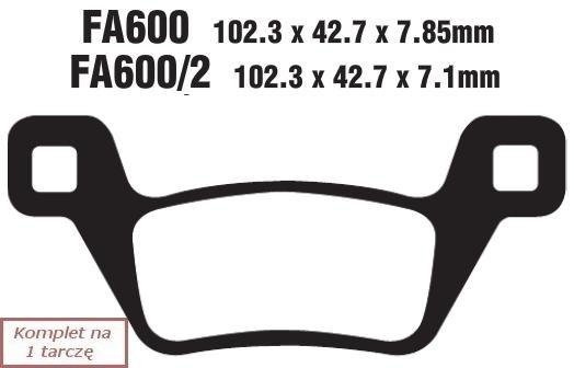 Brake pads EBC FA600/2R (set on 1 disk)